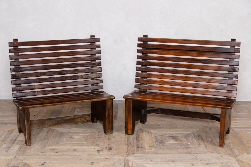 Original Vintage 1920’s Slatted Wooden Benches From A Steamboat ...