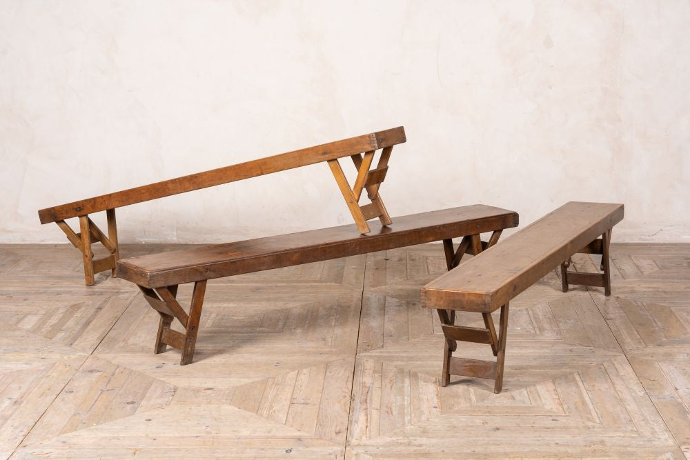 Vintage Wooden Folding Benches | Peppermill Interiors