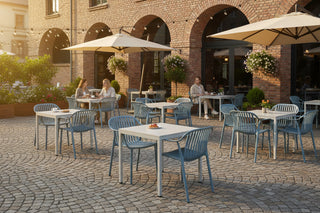 California Garden Outdoor Speckled Beige Café Table Set with California Chairs