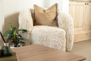 Geneva Faux Fur Fully Upholstered Swivel Chair