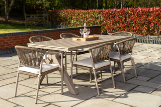 Naples 6 Seater Outdoor Table and 6 Garden Chairs Set