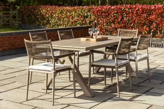Naples 6 Seater Outdoor Table and 6 Garden Chairs Set