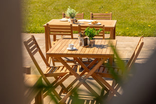 Set of 2 Meza Teak Outdoor Folding Chairs