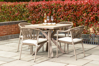 Capri Square Outdoor Table and Garden Chairs Set For Four