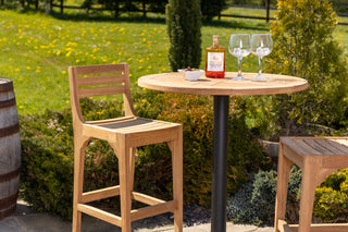 Outdoor Teak Tabletop Round Bar Table Range
