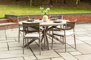 Rimini 4 Seater Oval Outdoor Table and 4 Garden Chairs Set
