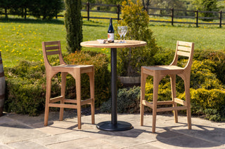 Outdoor Teak Tabletop Round Bar Table Range
