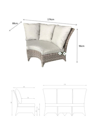 Charlecote Outdoor Corner Dining Set with Lift Table - Grey