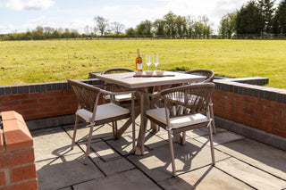 Capri Square Outdoor Table and Garden Chairs Set For Four
