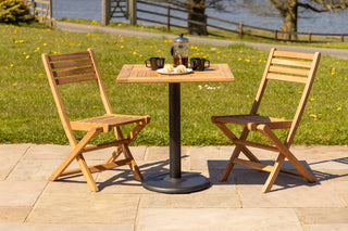 Set of 2 Meza Teak Outdoor Folding Chairs