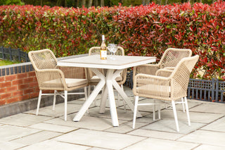 Milan Star Base Table with 4 Monza Chairs Outdoor Set