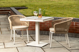 Milan Pedestal Table with 2 Milano Chairs Outdoor Set