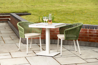 Milan Pedestal Table with 2 Milano Chairs Outdoor Set
