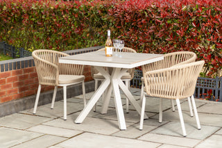 Milan Star Base Table with 4 Milano Chairs Outdoor Set