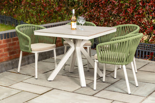 Milan Star Base Table with 4 Milano Chairs Outdoor Set
