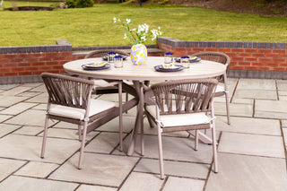 Rimini 4 Seater Oval Outdoor Table and 4 Garden Chairs Set