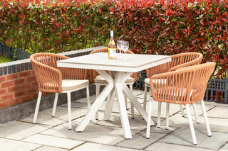 Milan Star Base Table with 4 Milano Chairs Outdoor Set