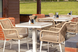 Milan Star Base Table with 4 Monza Chairs Outdoor Set