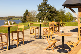 Outdoor Teak Tabletop Round Café Table Range