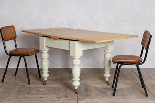 Antique Extending Dining Table with Arlington Chairs - Extended