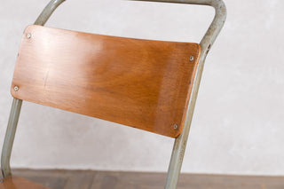 Vintage Stacking Chairs with Plywood Seat - Chair Back