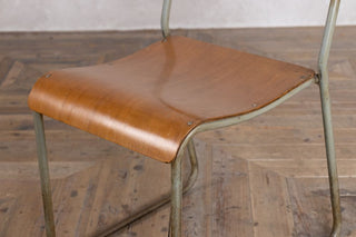 Vintage Stacking Chairs with Plywood Seat - Chair Seat