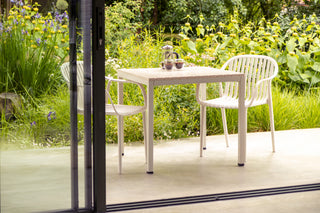 California Garden Outdoor Speckled Beige Café Table Set with California Chairs