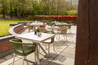 Milan Star Base Table with 4 Milano Chairs Outdoor Set