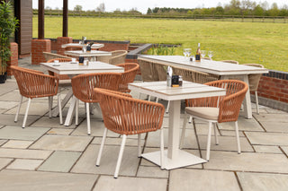 Milan Star Base Table with 4 Milano Chairs Outdoor Set