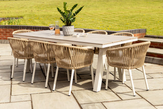 Milano Dining Table with 8 Milano Chairs Outdoor Set