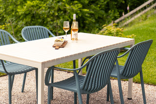 California Garden Outdoor Speckled Beige Café Table Set with California Chairs