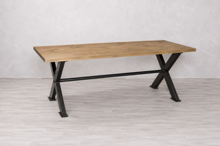 Pine Top X-Frame Dining Table
