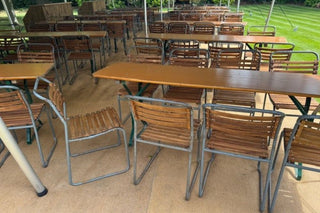 Vintage Cox Stacking Chairs with Slatted Seats