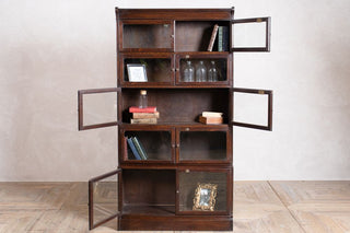 bookcase with open doors
