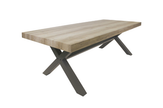 Rutland X Frame Dining Table - Metal Legs