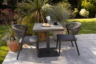 Milan Square Pedestal Table and 2 Chairs Set