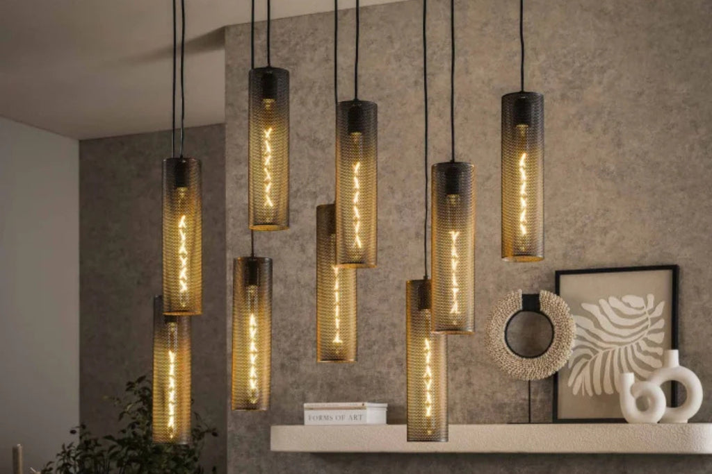 Noor 9 String Mesh Pendant Light – Peppermill Interiors