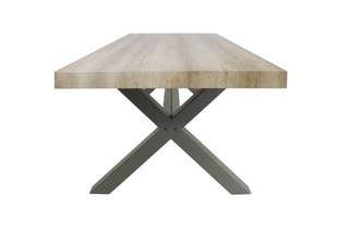 Rutland X Frame Dining Table - Metal Legs