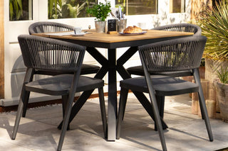 Milan Natural Star Table with 4 Chairs Set