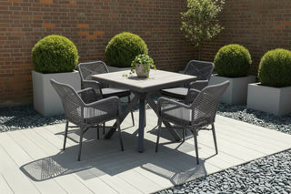 Milan Star Base Table with 4 Monza Chairs Outdoor Set