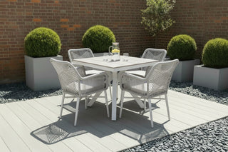 Milan Star Base Table with 4 Monza Chairs Outdoor Set