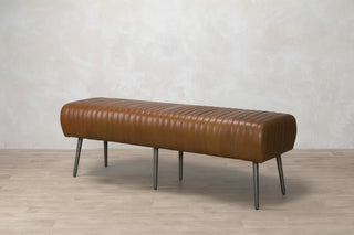 Salcombe Leather Dining Bench