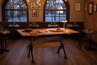 Height Adjustable Vintage Industrial Folding Table
