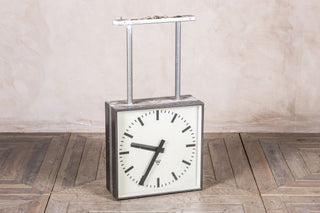Vintage Double Faced Factory Ceiling Clock
