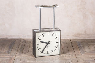 Vintage Double Faced Factory Ceiling Clock