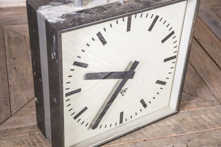 Vintage Double Faced Factory Ceiling Clock