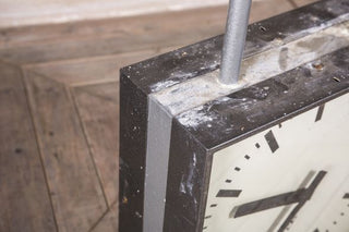 Vintage Double Faced Factory Ceiling Clock