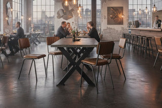 Concrete Look Top X-Frame Dining Table Range