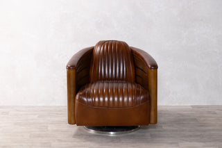 belfast-leather-swivel-chair-brown-front
