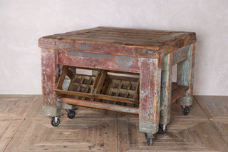 vintage industrial butchers block kitchen island